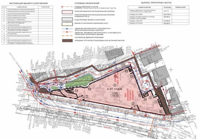 Multifunctional complex on the Zemlyanoy Val Street. Master plan. Project, 2014 � Ginsburg Architects