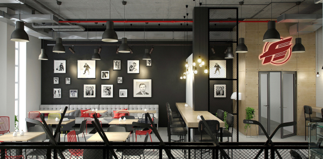"Avangard" Hockey Academy. The hotel cafe � Sergey Tsytsin Architectural Studio