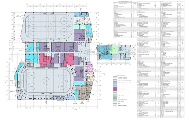 "Avangard" Hockey Academy. Plan of the first floor  Sergey Tsytsin Architectural Studio