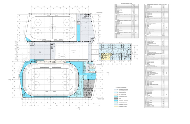 "Avangard" Hockey Academy. Plan of the third floor  Sergey Tsytsin Architectural Studio