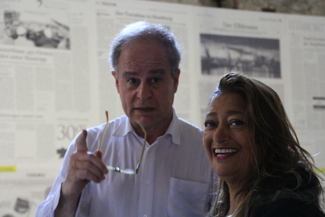Заха Хадид с Пьером де Мероном. Венецианская биеннале-2012 © Юлия Тарабарина