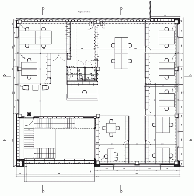 План второго этааж. Штаб-квартира Solarcompany в городе Хёсден-Золдер © WV architecten