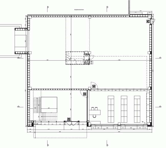 План первого, складского, этажа. Штаб-квартира Solarcompany в городе Хёсден-Золдер © WV architecten