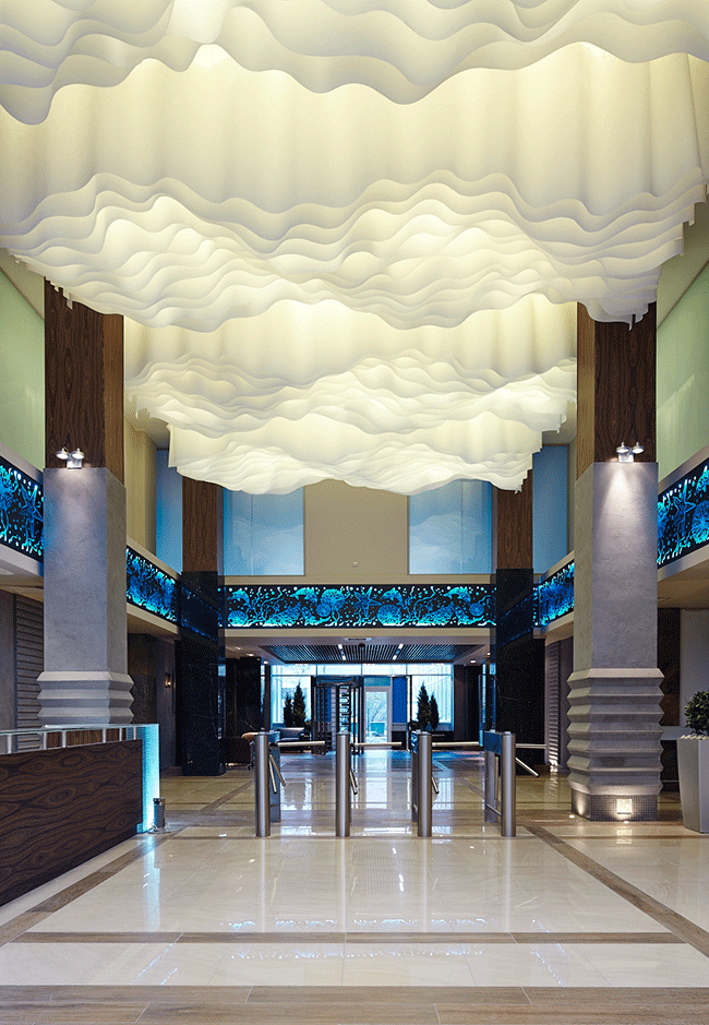 Port Plaza ()    Drop Stripe ceiling  .    Paper Design