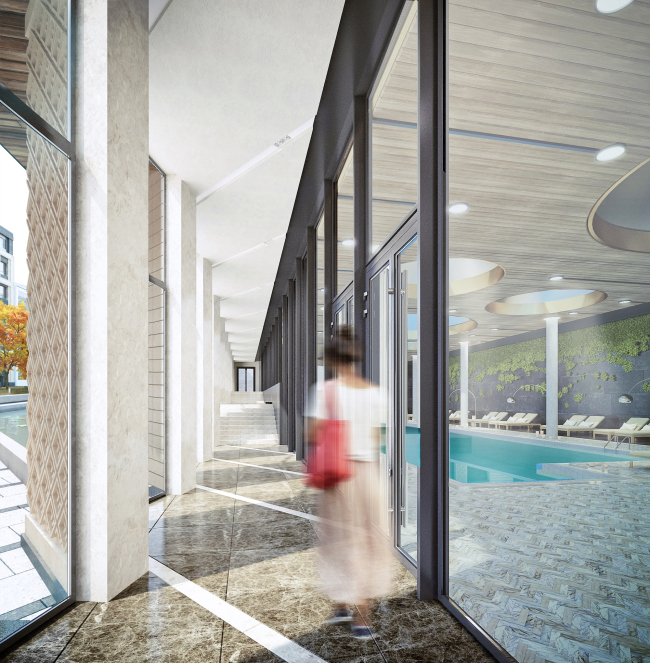 Multifunctional residential complex in Ekaterinburg. Pool. Project, 2016  T+T Architects