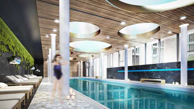 Multifunctional residential complex in Ekaterinburg. Pool. Project, 2016 � T+T Architects