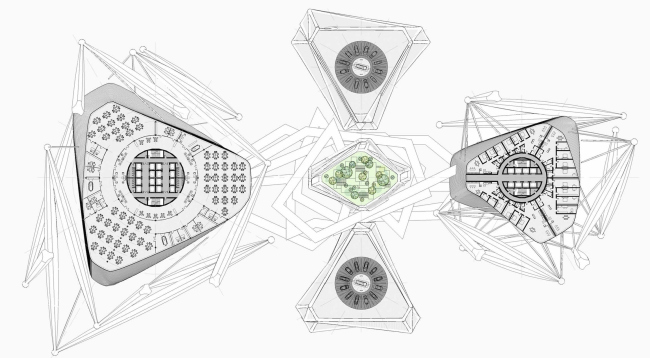 The skyscraper project for Evolo-2016. Plan of the typical floor  Arch Group