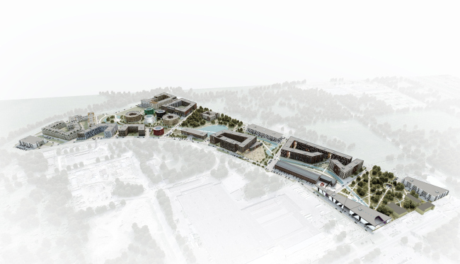 The concept of developing the territory of the former Tsarskoe Selo railway-car repair works "Sophia" . Project, 2016 � PANACOM