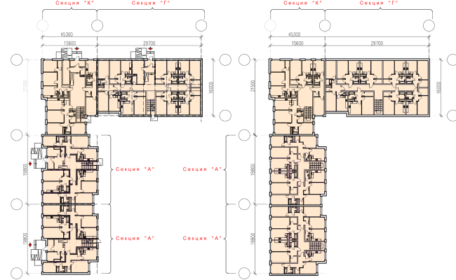 "Andersen" residential complex. Plans of the first and typical floors  Arkhitekturium