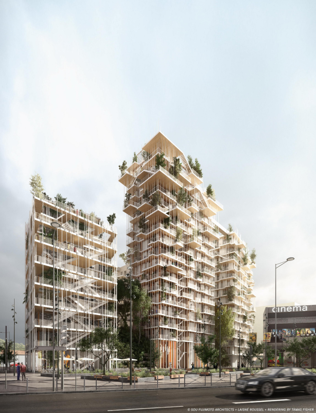   Canopia     SOU FUJIMOTO ARCHITECTS + LAISNÉ ROUSSEL +
RENDERING BY TÀMAS FISHER AND MORPH