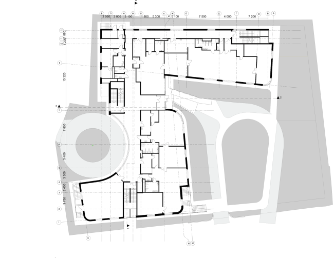 Nursery school in the Maly Poluyaroslavsky Alley. Plan of the 1st floor  Asadov Bureau