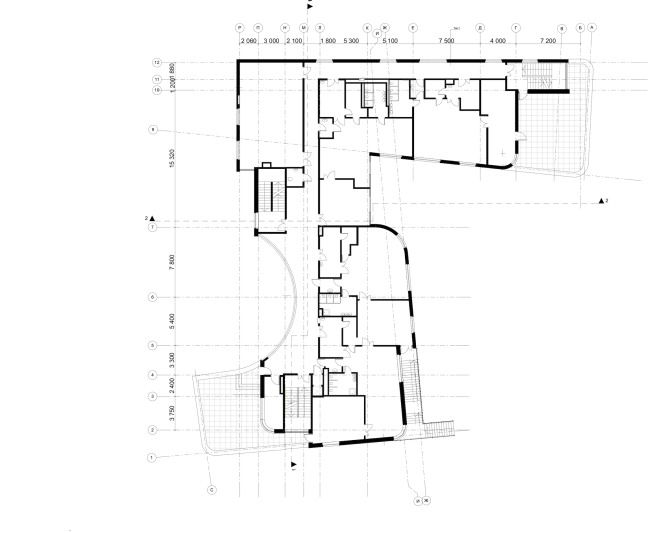 Nursery school in the Maly Poluyaroslavsky Alley. Plan of the 2nd floor  Asadov Bureau