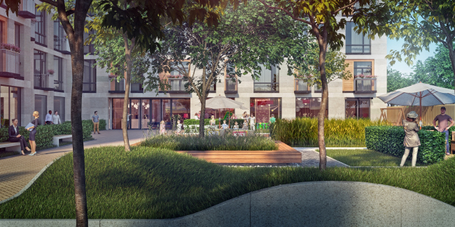 The housing project on the Malaya Ordynka Street. Organization of the yard. Project, 2016 � ADM