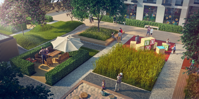 The housing project on the Malaya Ordynka Street. Organization of the yard. Project, 2016 � ADM