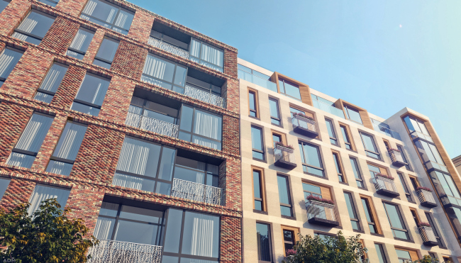 The housing project on the Malaya Ordynka Street. The main facade. Version 2. Project, 2016 � ADM