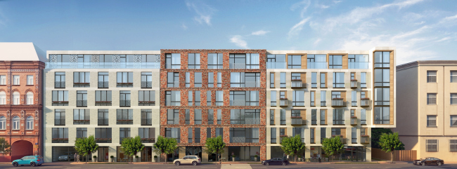 The housing project on the Malaya Ordynka Street. Facade. Version 1. Project, 2016 � ADM