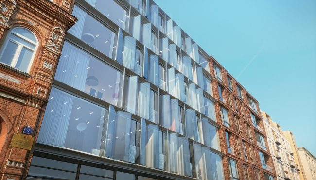The housing project on the Malaya Ordynka Street. The main facade. Version 2. Project, 2016 � ADM