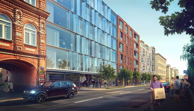 The housing project on the Malaya Ordynka Street. The main facade. Version 2. Project, 2016 � ADM