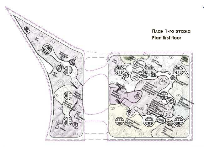 Sberbank's Technopark in Skolkovo. Plan of the first floor  Zaha Hadid Architects