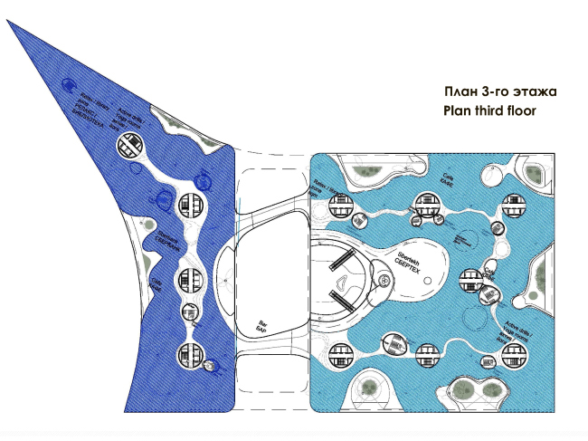 Sberbank's Technopark in Skolkovo. Plan of the third floor  Zaha Hadid Architects