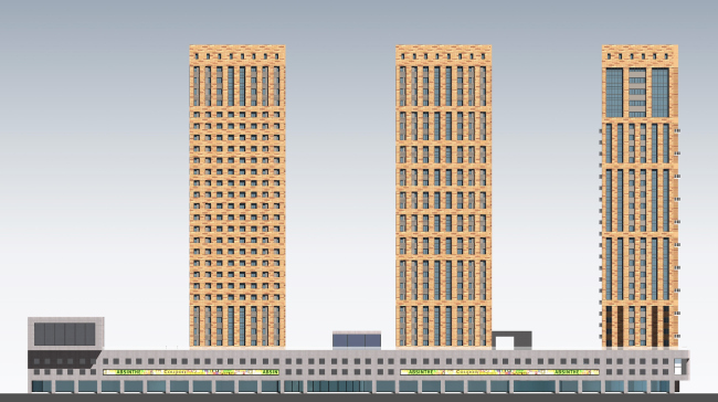 Multifunctional residential complex in Ekaterinburg. Facades. Project, 2016 � Arkhstroydesign