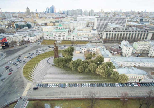 The project of organizing the Borovitskaya Square  AI Architects. Image courtesy by the press service of Moscow City Architecture Committee