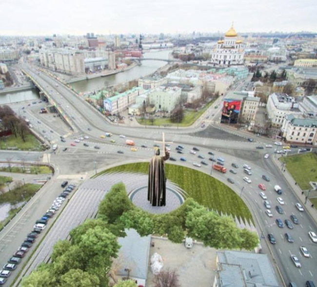 The project of organizing the Borovitskaya Square  AI Architects. Image courtesy by the press service of Moscow City Architecture Committee