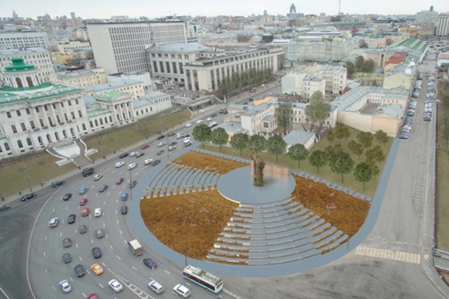 The project of organizing the Borovitskaya Square  Buromoscow. Image courtesy by the press service of Moscow City Architecture Committee