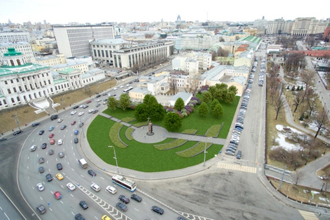 The project of organizing the Borovitskaya Square  Arteza. Image courtesy by the press service of Moscow City Architecture Committee