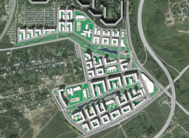 Town-planning concept in Nizhny Novgorod. 2nd contest round. Master plan. Project, 2014  Arkhitekturium