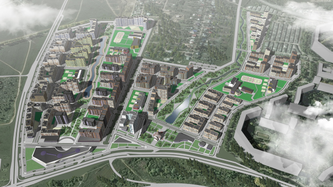 Town-planning concept in Nizhny Novgorod. 2nd contest round. Master plan. Project, 2014  Arkhitekturium