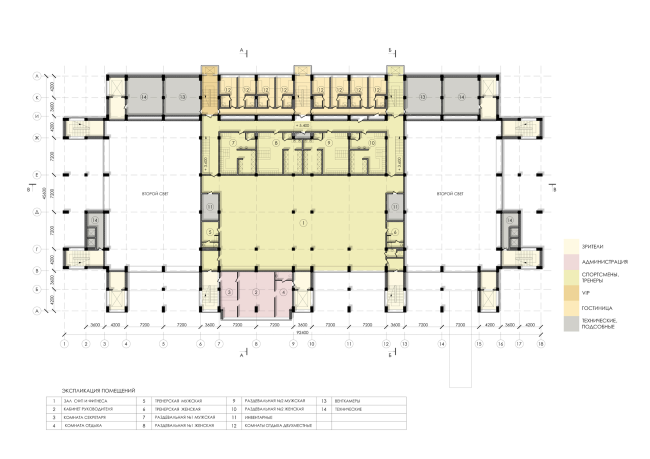 Sports and recreation complex of the judo school. Plan of the 3rd floor � Studio 44