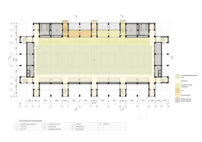 Sports and recreation complex of the judo school. Plan of the 5th floor  Studio 44
