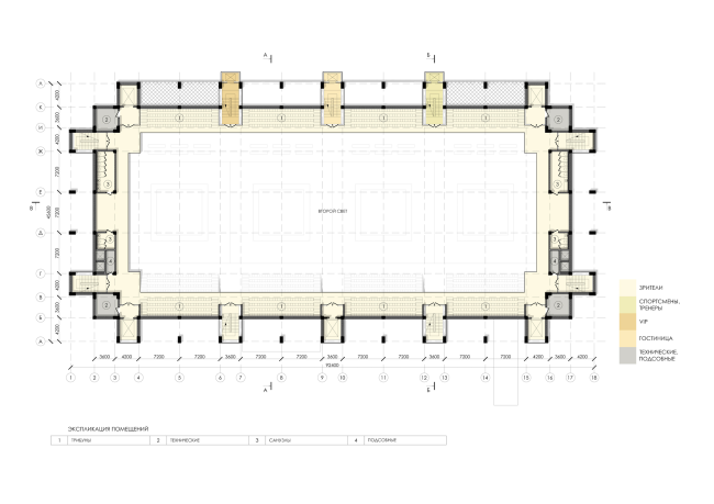 Sports and recreation complex of the judo school. Plan of the 6th floor  Studio 44