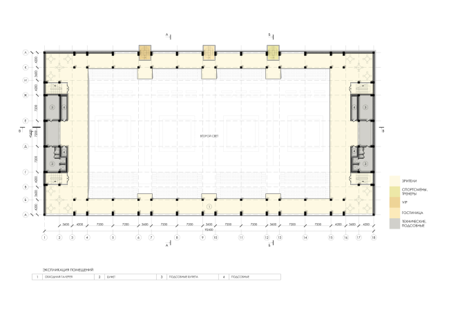 Sports and recreation complex of the judo school. Plan of the 7th floor  Studio 44