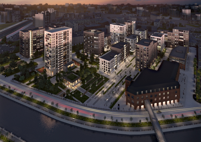 The concept of a multifunctional housing project on the Bolshaya Pochtovaya Street. Perspective view � "ABV Group" architects