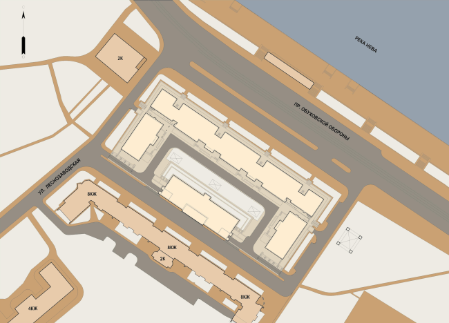 Multifunctional housing project "Megalit". Master plan  Eugene Gerasimov and Partners