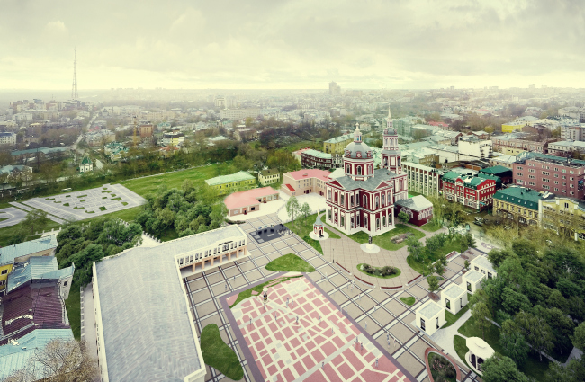 Reconstruction of Kirov's Spasskaya Square. Birds-eye view  Arkhstroidesign