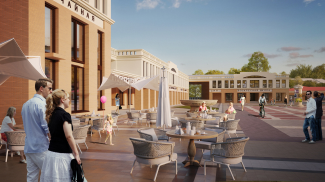 Reconstruction of Kirov's Spasskaya Square. The square and the Mutimedia Art Center if viewed from the temple. Eco project � Arkhstroidesign