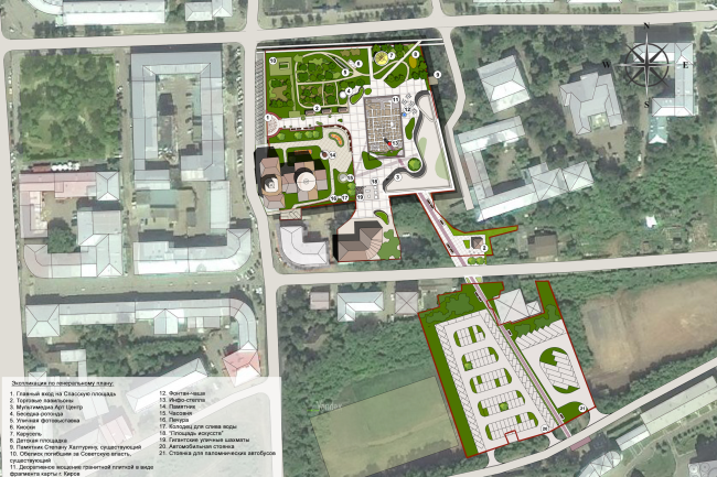 Reconstruction of Kirov's Spasskaya Square. Masterplan. Eco-project © Arkhstroidesign