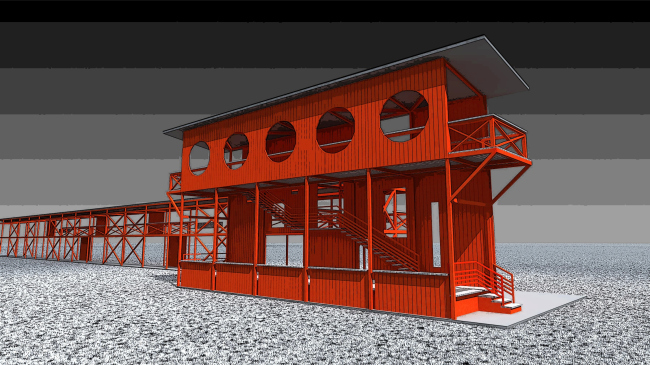 Architectural and engineering proposal of a shooting club in Kirov © Arkhstroidesign