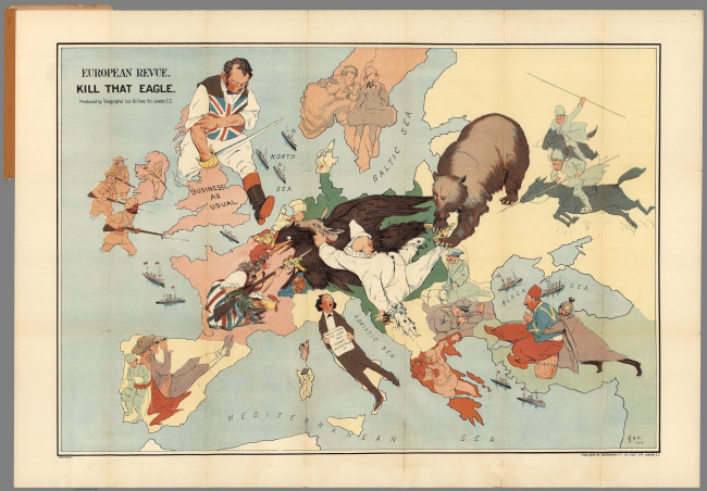 ����������� ���������. ����� ���� (1914) / European Revue. Kill That Eagle. J.H. Amschewitz / ����������� � ����� davidrumsey.com