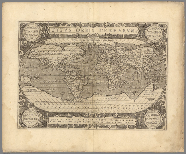 ����� ���� (1608) / Typus Orbis Terrarum. Abraham Ortelius, Jan Baptista Vrients / ����������� � ����� davidrumsey.com