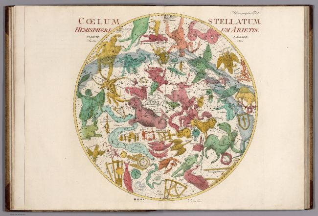 ����� �������� ����, ��������� ���� (1801) / I. Coelum Stellatum Hemisphaerium Arietis. Johann Elert Bode / ����������� � ����� davidrumsey.com