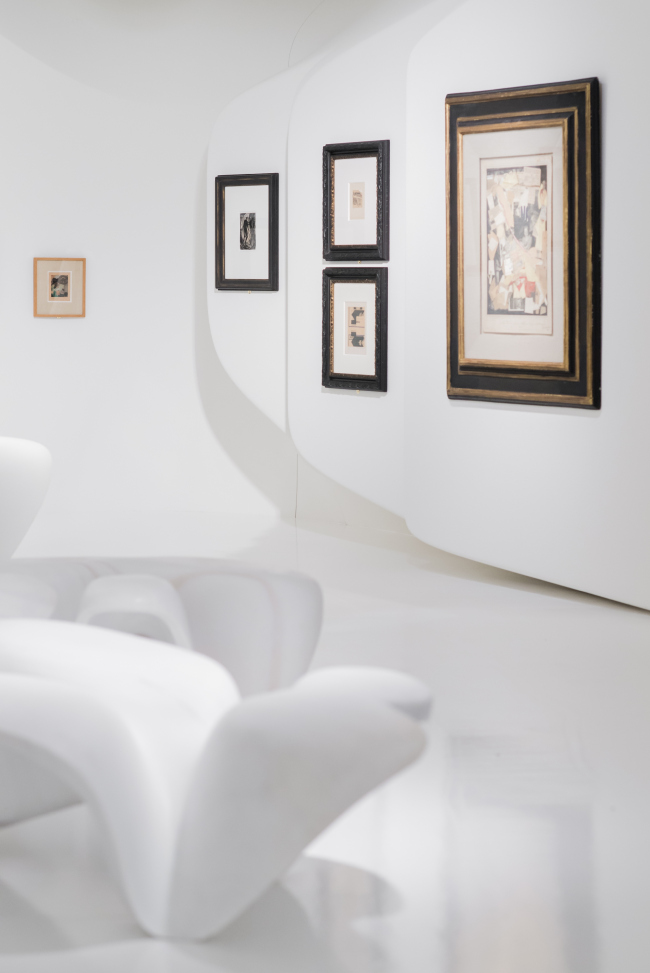 Kurt Schwitters: MERZ exhibition design by Zaha Hadid. Galerie Gmurzynska, Zurich, Switzerland. Courtesy of Galerie Gmurzynska