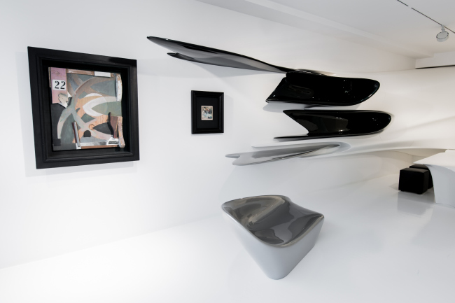 Kurt Schwitters: MERZ exhibition design by Zaha Hadid. Galerie Gmurzynska, Zurich, Switzerland. Courtesy of Galerie Gmurzynska