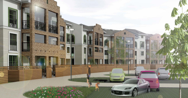Low-rise high-comfort residential project in "Elki-Park" area. Project, 2015 © Arkhstroidesign