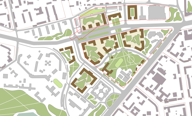 Multifunctional residential complex in Ekaterinburg. Masterplan. Project, 2016  Arkhstroydesign