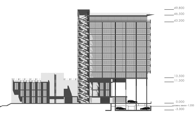 Реконструкция с надстройкой офисного здания, Зеленый пр. © Архитектурное бюро Асадова