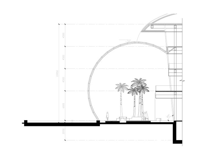 The headquarters of Baltic Pearl LTD. Section view  Sergey Tsytsin Architects